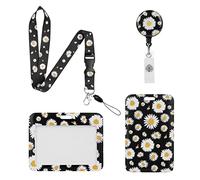 Vicloon Porte Badge Cordon Tour de Cou, 2pcs Porte Badge avec Cordon Badges, Tour de Cou Badges Cartes,Strap Neck avec Swivel Lobster Clasp Pour Cartes d'transport Clés Carte d'Identification