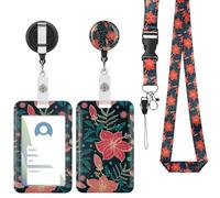 Vicloon Porte Badge Cordon Tour de Cou, 2pcs Porte Badge avec Cordon Badges, Tour de Cou Badges Cartes,Strap Neck avec Swivel Lobster Clasp Pour Cartes d'transport Clés Carte d'Identification