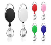 Vicloon Porte Badge Enrouleur, 6pcs Porte-clés Retractable,cordon rétractable Avec Enrouleur de Ceinture Pour Porte CléS Porte Badge de Carte D'Identité, Avec Ressort Renforcé (Multicolore)