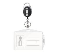 Vicloon Porte Badge, Porte-clés Retractable Porte-Cartes en PC Plastique dur, Vertical et Horizontal Pour Carte d'identité, carte bancaire, clé, cartes de bus