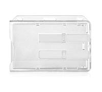 Vicloon Porte Carte Double, 2 Cartes Porte-Badge en Plastique Horizontal pour Les Cartes D'identité Scolaires de Crédit Permis et Laissez-passer (Transparent)