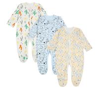 Vicloon Pyjama Bébé, 3PCS Dors Bien Manches Longues Bébé, 100% Coton Combinaison avec Pieds Bébés,Idée Cadeau Naissance, Nouveau-Né Vêtements Fille/garçon 3-6 Mois