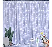 Vicloon Rideau Lumineu,3m*3m Guirlande Lumineuse Rideau* 300 LED,Basse Tension 5V,8 Modes d'Eclairage Etanche IP67 Exterieur et Interieur,Decoration pour Noël,Anniversaire
