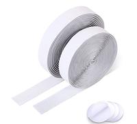 Vicloon Scratch Autocollant Double Face, 20mm*8m Bande Agrippantes Adhésives, Rubans Adhésifs Scratch Hook Loop, Bande Adhésif pour Ménage Bricolage l'artisanat Cadre Photo (Blanc)