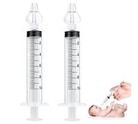 Vicloon Seringue Nasale Bebe Professionnel Mouche Bebe Irrigateur Lot de 2 Mouches Bébé Seringue Nasale,Bebe Irrigateur Nasal Manuel avec Nasale en Silicone Nettoyable et Réutilisable