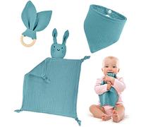 Vicloon Serviette de Bébé Jouets,3pcs Doudou Lapin Mouchoir Doudou Serviette Apaisante d'Eveil Bébé pour Nouveau-né Tollders Filles Garçons Meilleurs Cadeaux