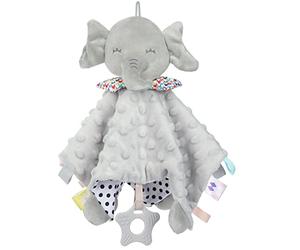 Vicloon Serviette de Bébé Jouets,Doudou Personnalisé Eléphant Doudou Serviette Apaisante d'Eveil Bébé pour Nouveau-né Tollders Filles Garçons Meilleurs Cadeaux