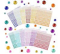 Vicloon Strass Autocollant,2700+pcs Strass Auto-adhésif Visage Maquillage Strasses Pierres Precieuses Autocollants Avec Brucelles pour DIY Visage Maquillage Décoration - 3mm 4mm 5mm 6mm