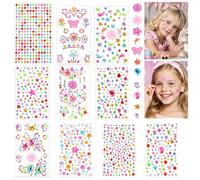 Vicloon Strass Autocollantes Colorées, 2300 Strass Pierres à Paillettes Autocollantes Gommettes Paillettes Diamant Gem Cristal Acrylique pour DIY Artisanat Nail Body Maquillage Décoration, Coloré