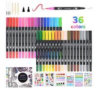 Vicloon Stylos Pinceaux, 36 PCS Feutre Aquarelle à Double Pointe Pinceaux Marqueurs d'art pour Calligraphie Coloriage Adulte Croquis Peinture Cadeau pour Adultes