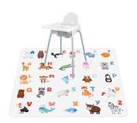 Vicloon Tapis Chaise Haute,Bébé Chaise Haute Tapis Bébé Tapis Splat 52 inch,Bébé Splash Tapis Anti-éclaboussures Chaise Haute, Bâche Grande de Protection de Peinture,Tapis de Protection de Sol