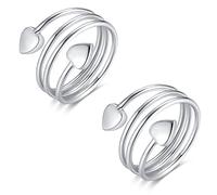 Vicmag Lot de 2 anneaux magnétiques en cuivre pour homme et femme avec aimants puissants ultra puissants à 99,99 % cuivre pur massif réglables avec boîte cadeau, Adjustable, Cuivre, Aucune pierre