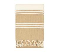 Vico Casa® Serviette de Plage 90x200cm en Coton, Beige/Serviette de Plage, de Piscine, de Plage, modèle Palau