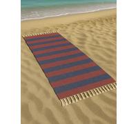 Vico Casa® Serviette de Plage VERSILIA Grand 90x200cm, Serviette de Plage en Coton à Rayures/Fouta de Plage, Piscine, Sauna/Bleu et Rouge