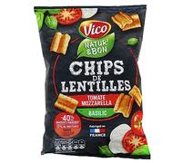 VICO - Chips De Lentilles Tomate Mozzarella, Saveur Gourmande, 85G - Lot De 4