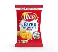 VICO Chips Extra Craquantes Nature, Pommes de Terre Françaises, Sans Huile de Palme, Sachet 150 g - Lot de 6