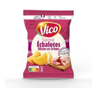 VICO Chips Ondulées Saveur Échalotes Rôties et Crème - 120g - Pommes de Terre Françaises - Sans Huile de Palme - Fabrication Picardie - Lot de 6