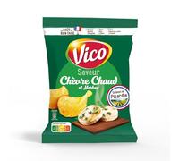 VICO - Chips Saveur Chèvre Chaud et Herbes, Craquantes et Gourmandes, Sachet 125g - Lot de 4