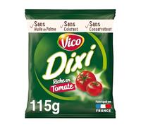 VICO DIXI - Biscuits apéritifs à la tomate - Sans Huile de Palme - Sans Colorant - Sans Conservateur - Riche en Tomate - Fabriqué en France - le sachet de 115g - Le Lot De 4