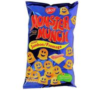 VICO MONSTER MUNCH - Biscuits salés Jambon Fromage Gourmands, Idéal apéritif, 85g - Lot de 4
