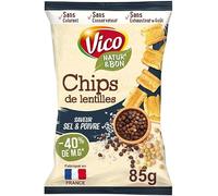 VICO Natur'&Bon Chips de lentilles saveur sel et poivre 85 g