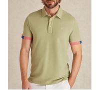VICOMTE A. - Polo Vert Sauge PINOT à Détails Tricolore S