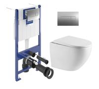 ViConnect Pro S Pack WC bâti-support + WC sans bride Swiss Aqua Technologies + abattant SoftClose + plaque (VCNFUSIONTQ2CH)