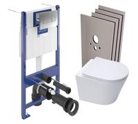 ViConnect Pro S Pack WC bâti Villeroy & Boch + abattant SoftClose + habillage + plaque (VCNINFI2CHSB)