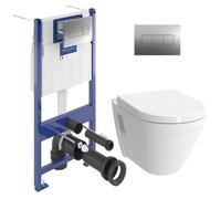ViConnect Pro S Pack WC bâti Villeroy & Boch + Cuvette Vitra S50 + Abattant softclose + Plaque chrome (ViConnectS50-1-SP)