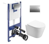Viconnect Pro S Pack WC Bâti Villeroy & Boch + WC Swiss Aqua Technologies sans bride et fixations invisibles + Plaque
