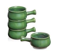 vicrays Lot de 4 bols à soupe à oignon français avec poignées, 740 ml, vert