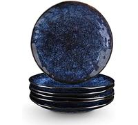 vicrays Lot de 6 assiettes à dessert en porcelaine de 20,3 cm, rondes, passent au micro-ondes, au four et au lave-vaisselle