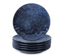vicrays Lot de 6 assiettes plates rondes de 26,7 cm, résistantes aux rayures, passent au micro-ondes, au four, au lave-vaisselle, en porcelaine, adaptées pour steak, pâtes, pizza, maison, restaurant