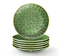 vicrays Lot de 6 assiettes plates rondes en céramique - Résistantes aux rayures - Résistantes aux rayures - Pour steak, pâtes, pizza, maison, restaurant - 26,7 cm