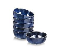 vicrays Lot de 6 bols à céréales en céramique - 760 ml - En porcelaine - Résistants aux éclats - Passe au lave-vaisselle et au micro-ondes - Bleu
