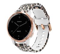 ViCRiOR Bracelets compatibles avec Garmin Vivoactive 4S 40 mm/Venu 2S Smart Watch, 18 mm, libération rapide, silicone souple, motif floral imprimé pour Garmin Vivomove 3S, motif léopard