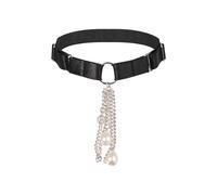 VicSec Collier ras du cou pour femme noir punk rétro gothique rock collier réglable avec larme gland perle anneau O Ring bijoux cadeau pour fille femme Halloween Noël fête club rave, taille unique