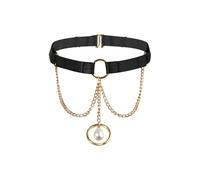 VicSec Collier ras du cou pour femme noir punk rétro gothique rock collier réglable avec larme gland perle anneau O Ring bijoux cadeau pour fille femme Halloween Noël fête club rave, taille unique