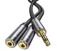 VICTECK Splitter Audio Jack Double 3.5mm Mâle vers 2 Femelle Câble Stéréo Compatible pour Casques Audio, Enceintes, Smartphones, Tablettes, Lecteurs, PS4, MP3, Phone - 25cm