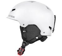 Victgoal Casque de Ski pour Homme Femme, Casque de Snowboard Ajustable en Toute Sécurité M/L Casque avec Protège-Oreilles Chauds pour Le Ski et Les Sports de Neige (Blanco, L: 59-61cm)