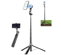 Victiv Magnétique Trépied Smartphone, 180cm Trépied Téléphone avec Piquet- Plus Stable pour iPhone 17/16/15/14 Pro Max Mag-Safe, Perche Selfie avec Télécommande & Anneau Magnétique pour Samsung Huawei