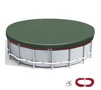 Victoam Bâche Ronde Ø 460 cm pour Piscine | Bâche 2-en-1 Été & Hiver en PE 200g/m² | Couverture Solaire pour Piscine | Protection UV, Coupe-Vent et indéchirable | Convient aux piscines Ø 366-400 cm