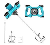 Victoam Mélangeur de mortier de couleur, 2100 W, 6 vitesses, 0-1500 tr/min, avec mélangeur rond Ø 120 mm, mélangeur M14, mélangeur pour matériaux mélangés béton, mortier, plâtre, peinture, colle et