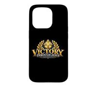 Victoire à Travers Jésus Pâques Écriture chrétienne inspirée Coque pour iPhone 15 Pro