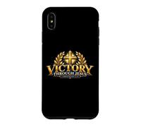 Victoire à Travers Jésus Pâques Écriture chrétienne inspirée Coque pour iPhone XS Max