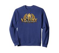 Victoire à Travers Jésus Pâques Écriture chrétienne inspirée Sweatshirt