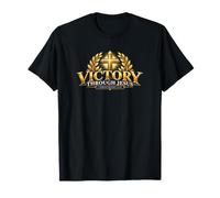 Victoire à Travers Jésus Pâques Écriture chrétienne inspirée T-Shirt
