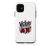 Victoire à Travers Lui Croix guerrière chrétienne Coque pour iPhone 11