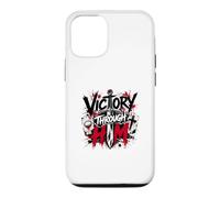Victoire à Travers Lui Croix guerrière chrétienne Coque pour iPhone 12/12 Pro