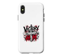 Victoire à Travers Lui Croix guerrière chrétienne Coque pour iPhone X/XS